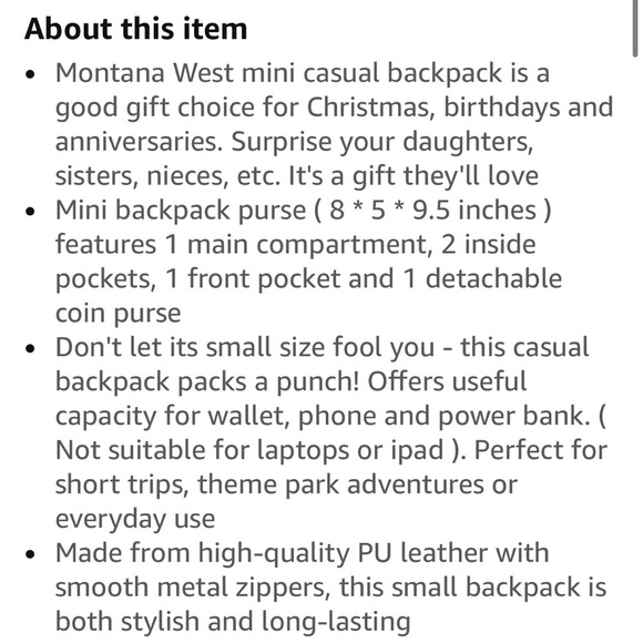 Montana West mini Backpack with Coin Pouch - Picture 6 of 6